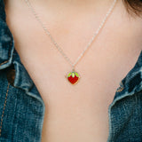 Strawberry Solitaire Necklace