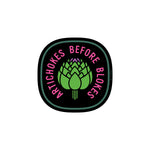 Foods Before Dudes, Artichokes Before Blokes vinyl sticker.
