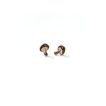 Amanita enamel mushroom earring studs in black.