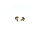 Amanita enamel mushroom earring studs seconds in emerald.